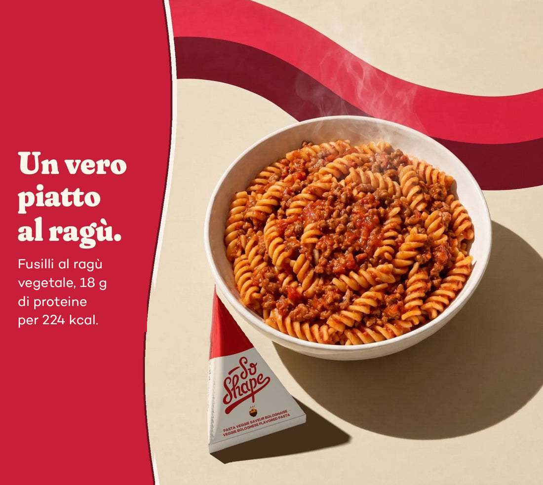 Brick Veggie ragù So Shape accanto al suo piatto pronto