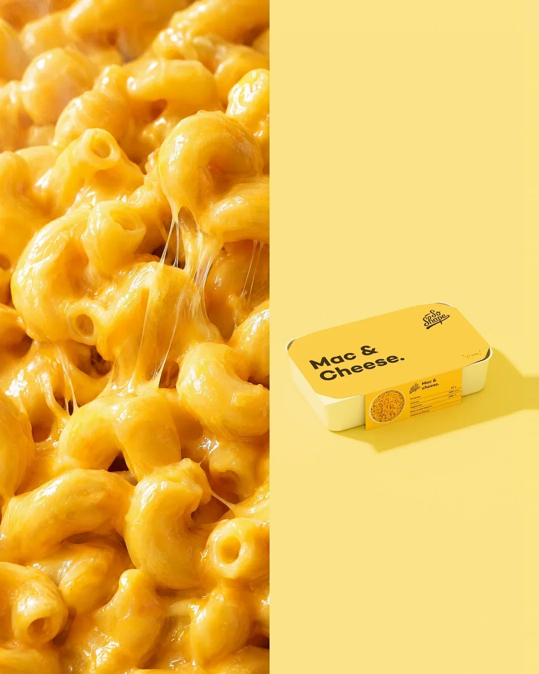 Piatto So Shape Mac & Cheese, consistenza e vaschetta