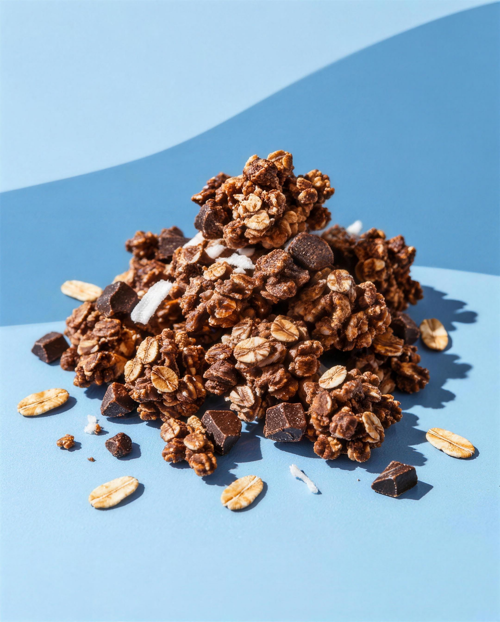 Grappoli di granola al cioccolato e fiocchi d’avena