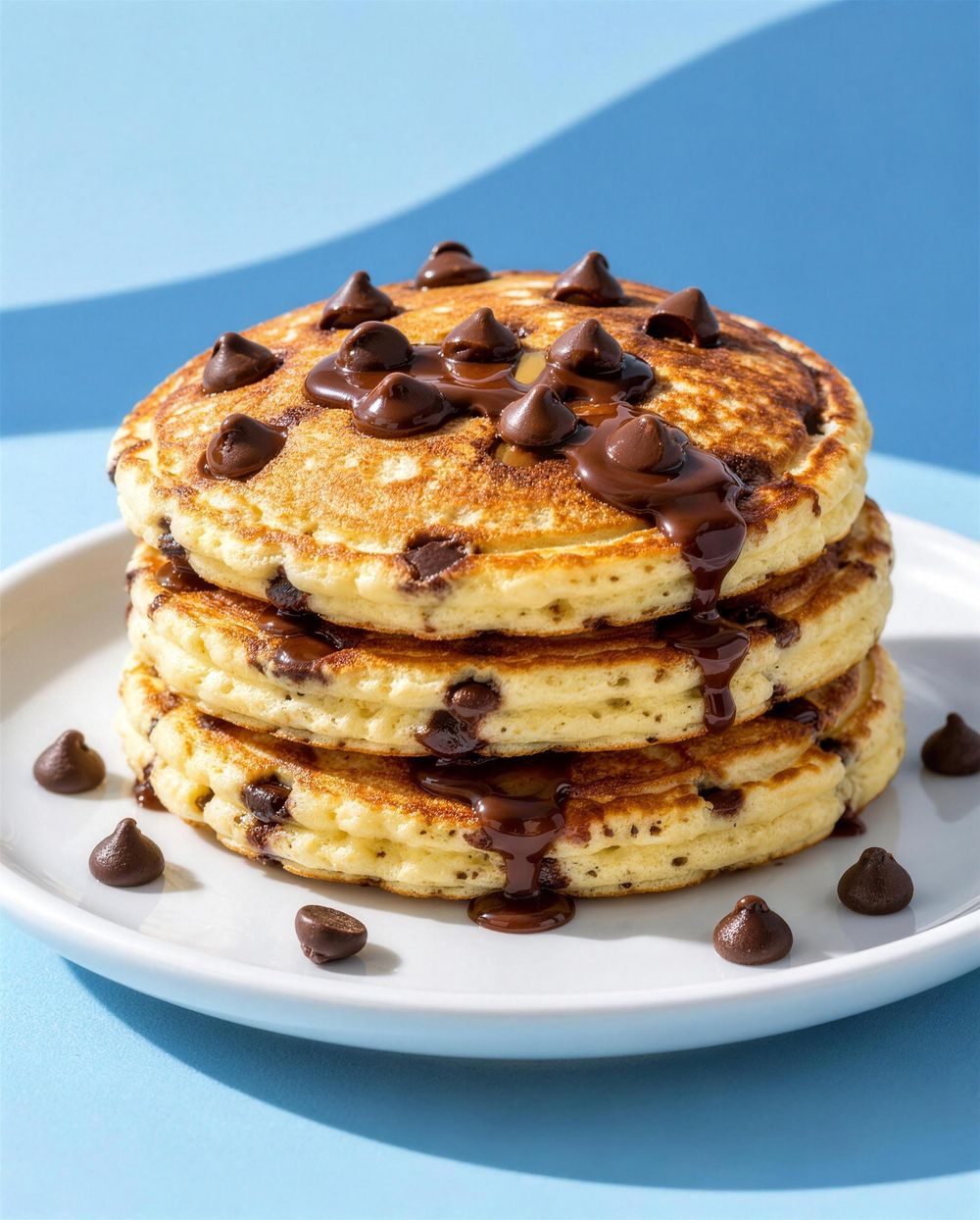 Pepite di cioccolato che si sciolgono sui pancake