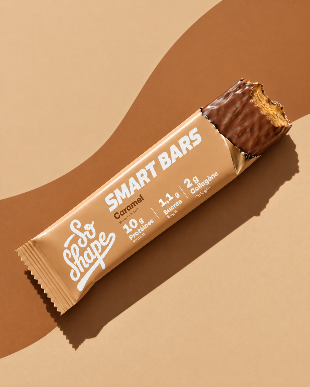 La barretta Smart Bars Caramel aperta